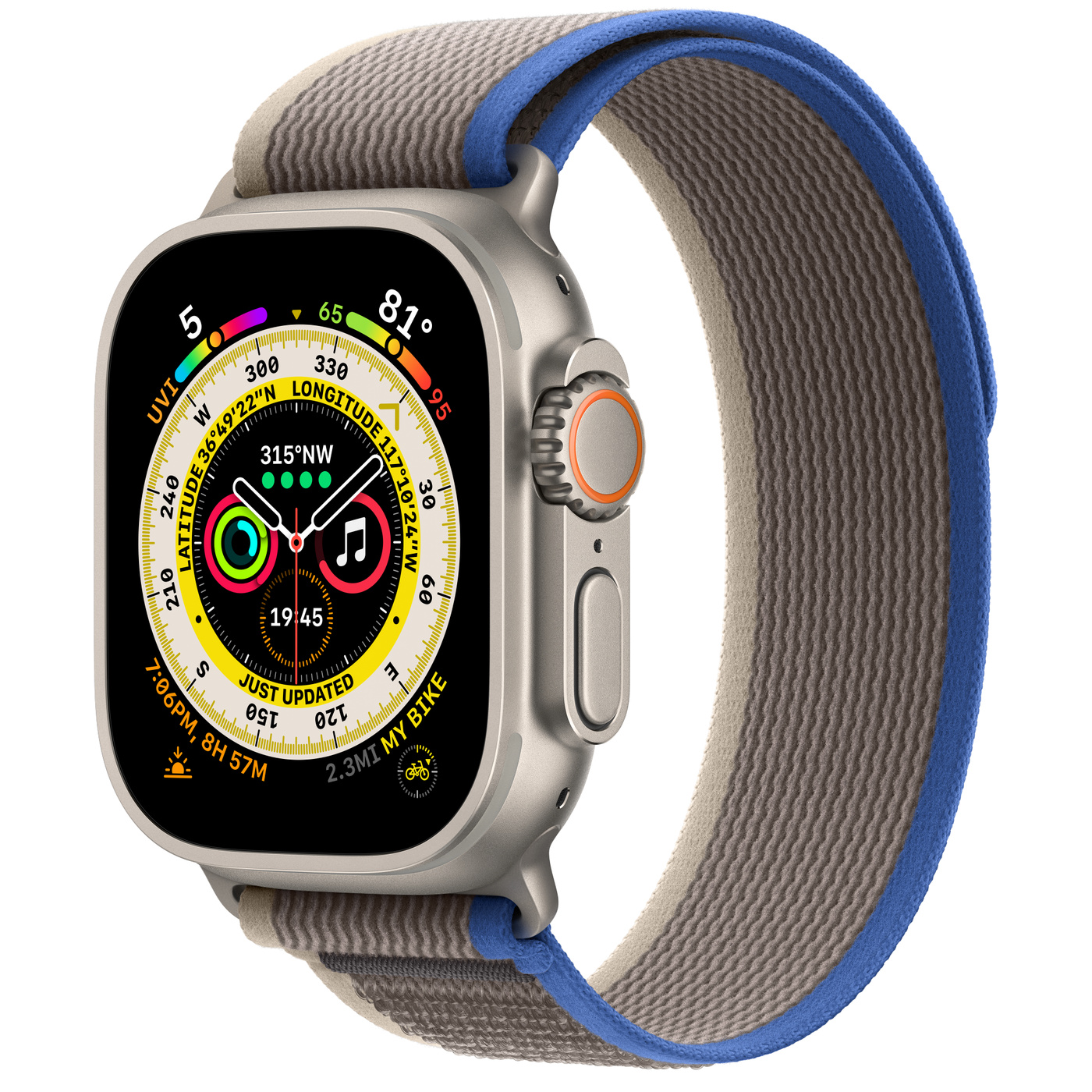 APPLE WATCH ULTRA 49MM TITANIUM BLUE GRAY TRAIL LOOP
